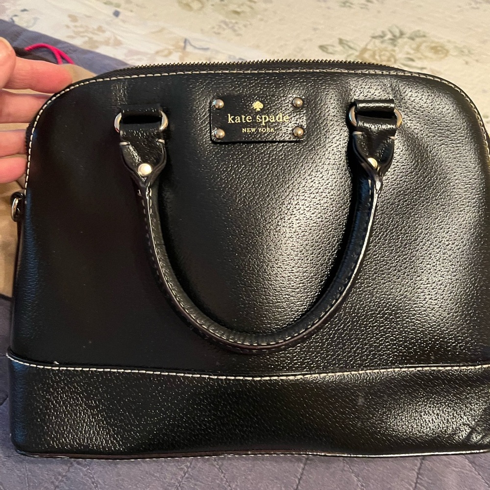 Kate Spade Black Satchel with Silver Hardware